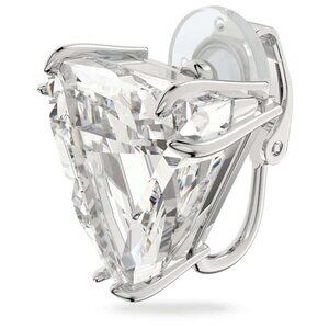 Swarovski Mesmera Clip Earring Single Triangle Cut White Rhodium Plated NIB